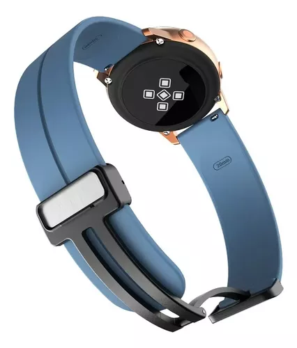 Para Huawei Watch GT2 42 mm 20 mm Correa de reloj de silicona con cierre  magnético plegable (azul)