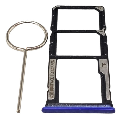 Gaveta Bandeja Suporte Slot Chip Para Redmi 9 Cor Azul