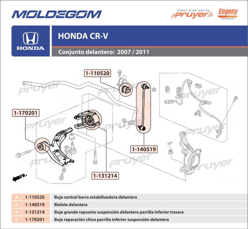 Buje Chico Reparacion Suspension Delantera Honda Cr V