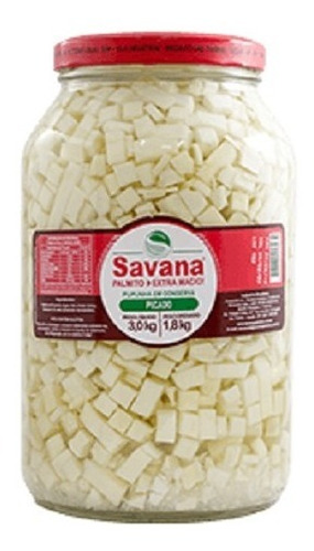 Palmito Pupunha Extra Macio Picado Savana 1,8kg