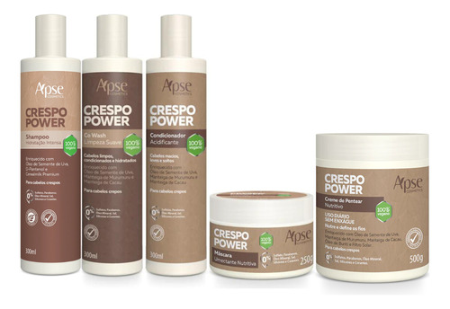 Kit Higienização, Mascara Creme De Pentear Apse Crespo Power