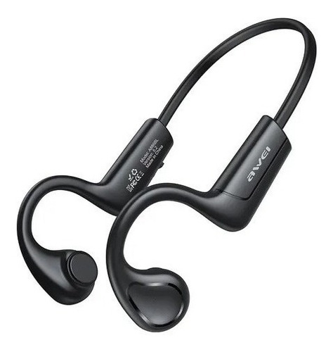 Fone De Ouvido Condução Óssea Esportivo Bluetooth Awei Cor Preto Cor da luz Preto