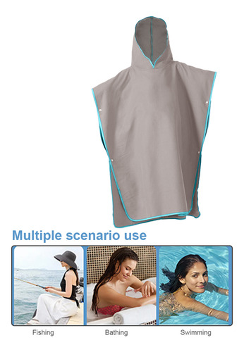 Poncho De Baño Con Capucha Para Niños, Toalla De Secado Rápi