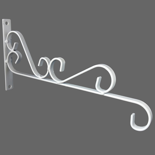 Imagem 2 de 4 de Gancho Suporte Rústico P/ Planta Parede 30cm Branco Kit C/ 5