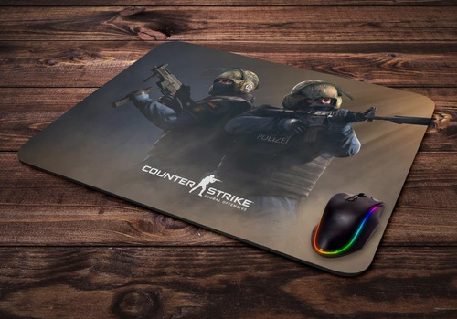 Mouse Pad Gamer Cs Go V Cor Branco