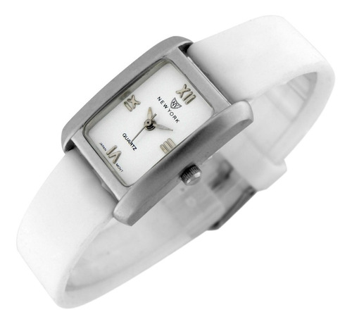 Reloj New York Mujer Ny022 Malla Silicona Caja Metal Opaco