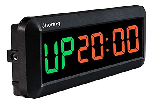 Jhering 1.5 Pulgadas 6 Digital Led Temporizador De Intervalo Reloj Cronómetro Cuenta Regresiva Para Gimnasio Fitness Hogar(verde/rojo)
