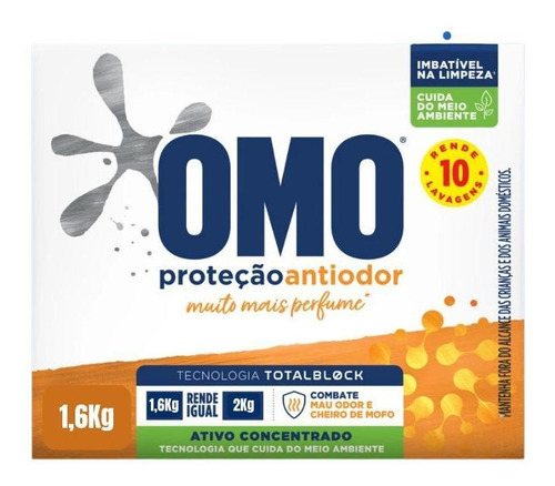 Sabão Em Pó Omo Proteção Antiodor 1,6kg Sports