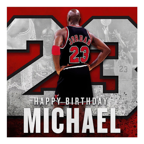 Poster De Michael Jordan Feliz Cumpleañois