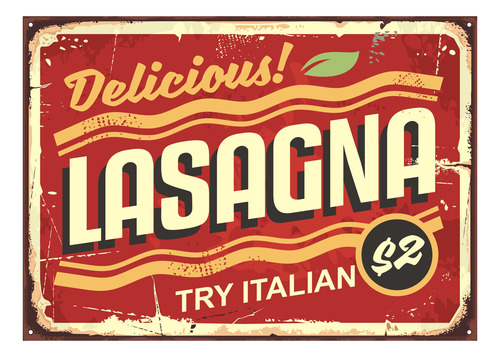 Retroshop Vinilo Decorativo Lasagna 30cm X 40cm Rojo