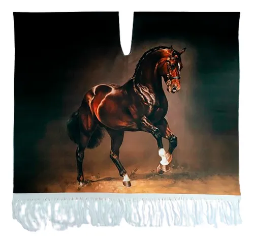 comprar Poncho Caballos Y Gallos Sublimado Completo