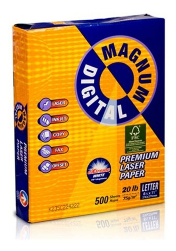 Resma De Papel Carta Marca Magnum 500 Hojas