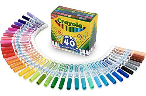 Marcadores De Linea Ancha Lavables Ultra Limpios Crayola, 40