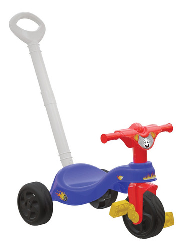 Motoca Infantil Triciclo Fast Azul Com Empurrador