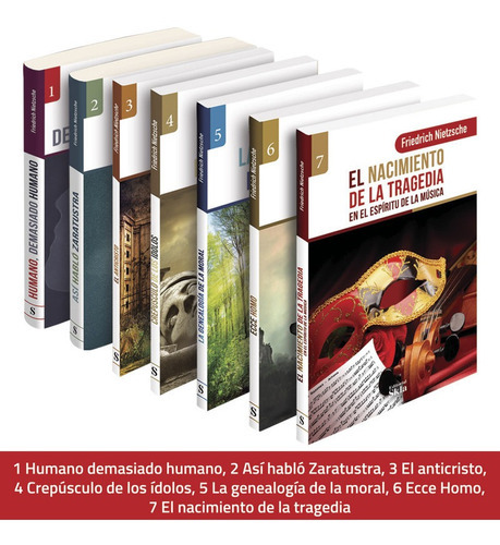 Colección libros Friedrich Nietzsche por 7 tomos, de Friedrich Nietzsche., vol. 1. Editorial Skla, tapa blanda en español, 2022