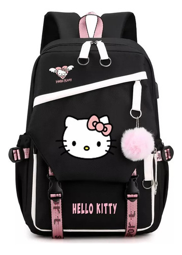 Bonita Mochila Escolar De Hello Kitty Para Grados 3-6
