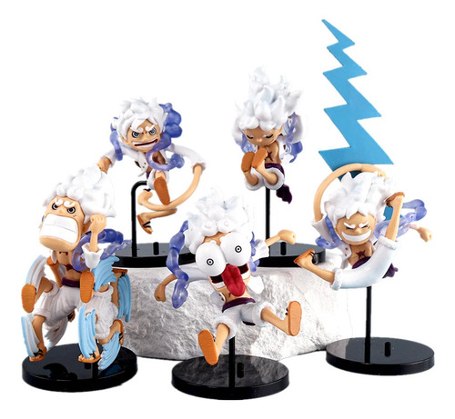 Figura Luffy One Piece Set X5 Gear 5 Dios Del Sol Nika Anime