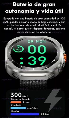 Reloj Smartwatch S7 Hd Ultra- Monitoreo De Salud Integral Negro Milanese Negro Negro
