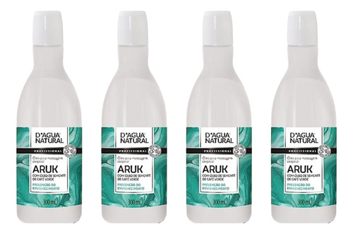 Kit 04un Óleo De Massagem Aruk Café Verde  D'agua Natural