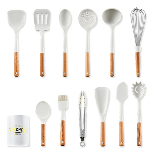 Keidason Juego Utensilio Cocina Antiadherente 13 Pieza Mango