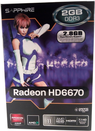 Placa De Video Sapphire Amd Radeon Hd6670 2gb Ddr3 Nueva