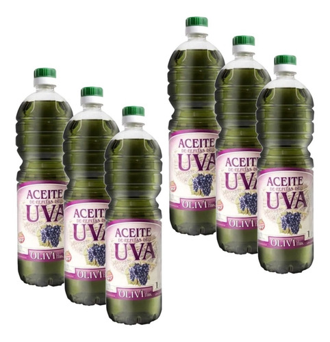 Aceite Pepitas De Uva Olivi Hnos Bidon Cocina 1 Lt Pack X 6