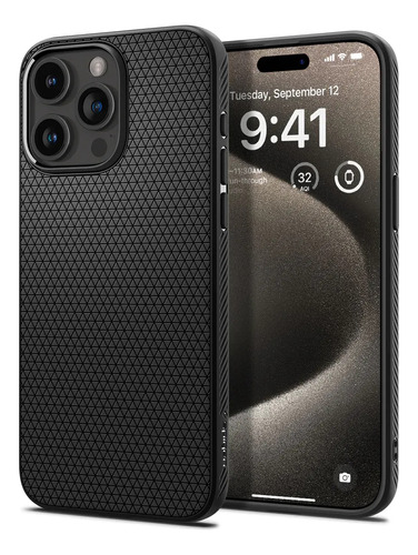 Casa Spigen Liquid Air Black Para iPhone 15 Pro Max  
