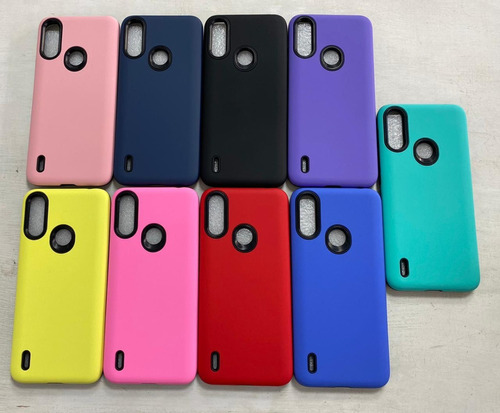 Funda Para Motorola Moto E7i Power Rígida Alto Impacto Color