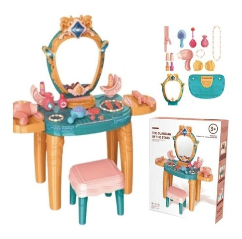 Juego Tocador Con Espejo Luz Y Sonido Set Maquillaje Niña