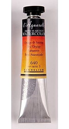 Sennelier French Artists Watercolor, 21ml, Red Orange S3