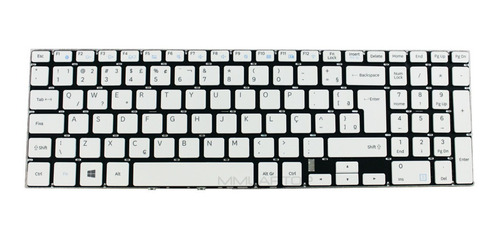 Teclado Compatível Com Samsung Np300e5k-kf3br Branco