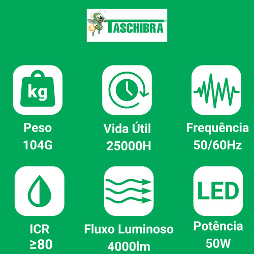 Kit 2 Lâmpadas 50w Ultra Bulbo Branca 6500k Taschibra Bivolt