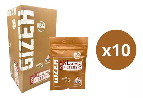 Filtro Gizeh Slim Orgánico Xl Bolsa X 10 Bolsas X 120 Unid Sabor