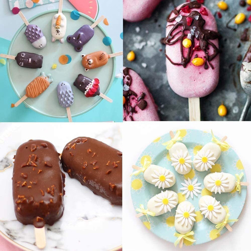 Molde De Silicona Para Helado Palito Freezer Grande Paleta