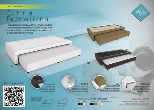 Imagen 9 de 10 de Sommier Divan Cama Marinera Colchon Inducol Imperial 90x190