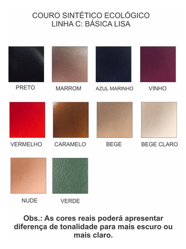 Kit 12 Capas Cardápio 15,5x31,5 Courosintético C/ 03 Divisão