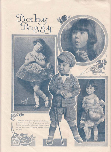 1924 Cine Mudo Baby Peggy Fotos En Hoja Revista Uruguay Raro