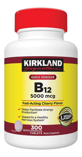 Kirkland Vitamina B12 5000 Mcg 300 Tomas Disolución Rápida