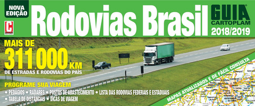 Guia Cartoplam - Rodovias Brasil 2018/2019 - Capa em PVC, de On Line a. Editora IBC - Instituto Brasileiro de Cultura Ltda, capa mole em português, 2018