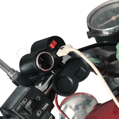 Cargador De Telefono Para Moto Con Cigarrera Usb