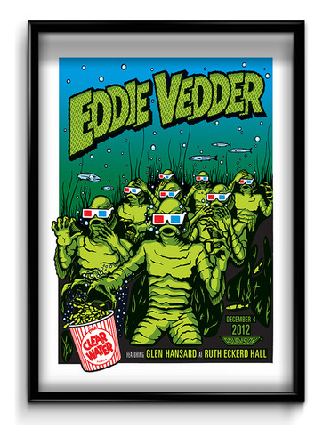 Cuadro Eddie Veder Conciert 2012 30x40 (marco+lámina+vidrio)