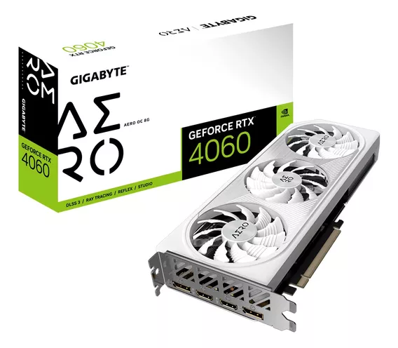 Placa de video Nvidia Gigabyte Aero GeForce RTX 40 Series RTX 4060 8 GB GV-N4060AERO OC-8GD OC Edition 8GB