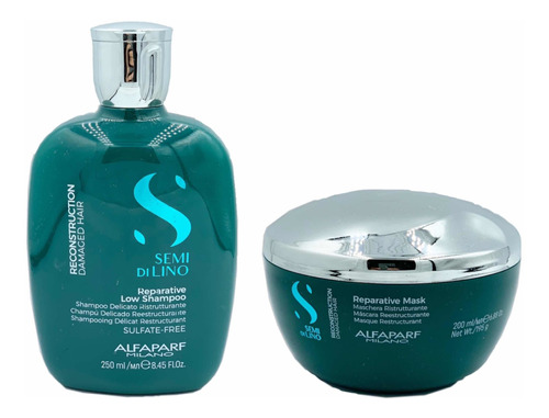 Shampoo Y Mascarilla Reparative Alfaparf Semi Di Lino