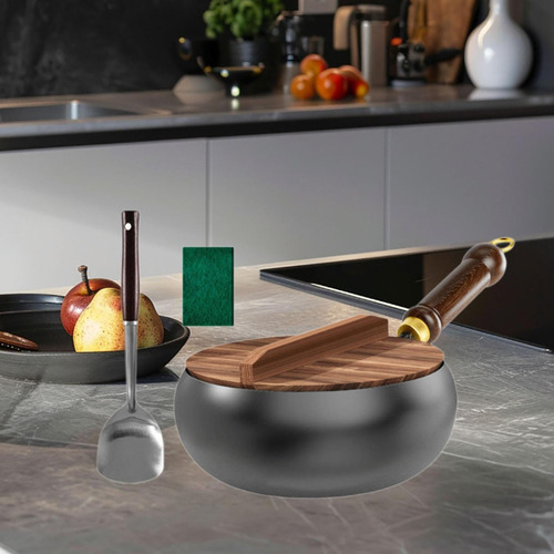 Sartén Wok Wok Chino Fondo Plano Fácil De Limpiar