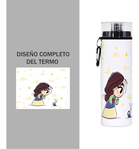 Termo Cilindro Princesas Botella 750ml Mulan