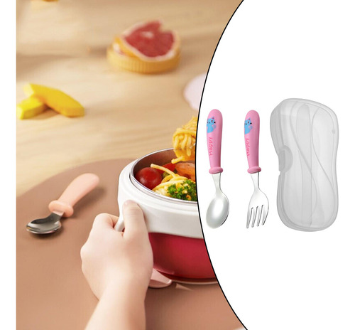 Juego De 2 Cucharas Y Tenedor Con Caja De Rosa