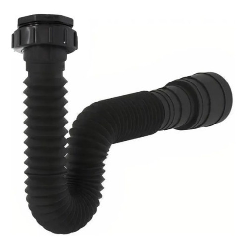 Sifão Sanfonado Flexível Preto Black Pia Banheiro Cozinha 