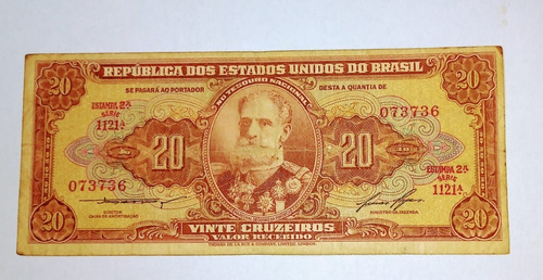 Billete De Brasil 20 Cruzeiros P. 160 1952 Vf.