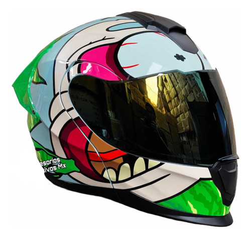 Casco Original Kov Rick Y Morty Abatible Certificado Calidad