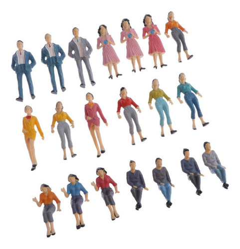 20 Piezas Pintadas Modelo Tren Personas 1:25